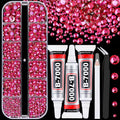 Resin Rhinestones for Crafting with 3Pcs 10ml B7000 Jewelry Glue, 1 Box Hot Pink Flatback Gems Crystals Diamond for Bedazzling Crafts DIY Nail Art Makeup, Gems for Clothing Tumblers Shoes