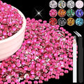 6000PCS 4mm Resin Rhinestones Bulk for Crafting (Hot Pink), Flatback Bedazzling Crystals for Crafts DIY Nail Decoration, Gems Charms for Tumbler Shoes Clothing Fabric with Pickup Pen and Tweezers