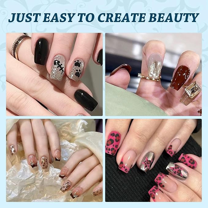 Lsnisni Fake Nail Tips, 288PC Gel Acrylic Nail Tips,Clear Short Square Press On Nails，Nail Supplies Suitable for Women or Girls to DIY Nails 12 Sizes For Your Choice!