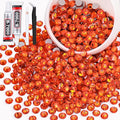 600PCS SS30/6mm Crystal Rhinestones (Orange/Hyacinth) with 2Pcs 10ml B7000 Jewelry Glue, Bedazzling Flatback Glass Rhinestones for Crafting, Gems Diomand Charms for Tumbler Shoes Clothing Nail Art