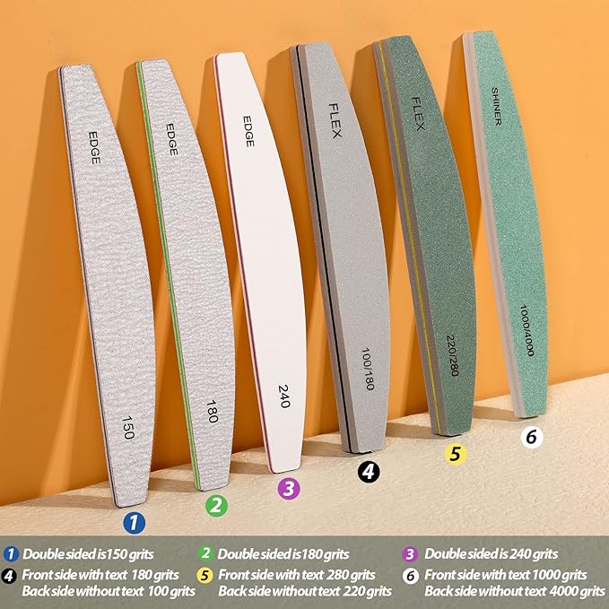 Teenitor Nail File Buffer, Nail Files, Nail Buffer Set to File, Shape,Smooth, Buffer and Shine Nails, Half-Moon