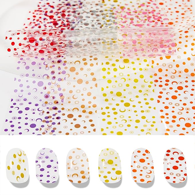 SILPECWEE 300Pcs Nail Foil, Holographic Nail Art Foil Flower Metallic Aurora Transfer Foils for Nails Paper 3D Nail Stickers Fingernail Wraps Decals Manicure Design Kit Nails Decoration