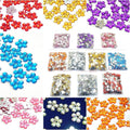 Perlin Acrylic Crystals Sewing Gemstones Set 2500 Pieces 10 Colours Flower Jewellery Stones with Hole Flat Back Resin Rhinestones for Textiles Clothing Costumes