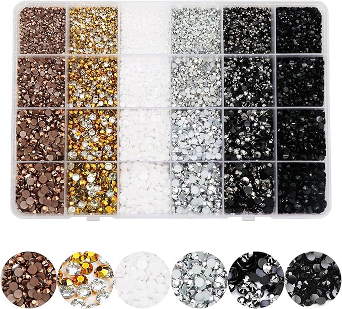 22800Pcs Multi Size Flatback Rhinestones,YAEISM Shiny Resin Jelly Flatback Bulk 6 Colors AB Rainbow Rhinestones Diamond Jewelry Decoration Design for DIY Crafts Clothes Shoes