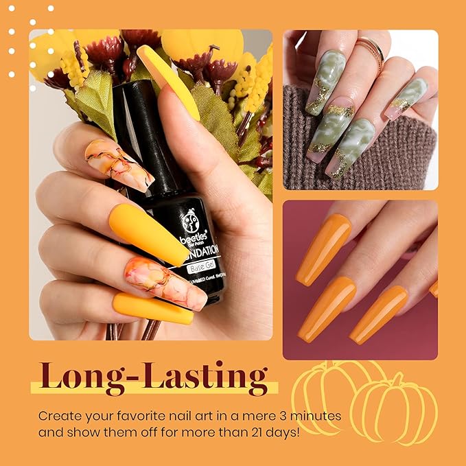 Beetles Spring Gel Polish Set, 6 Colors Green Yellow Orange Gel Nail Polish Colors Sunset Leaves Soak Off Nail Art Lamp UV LED Cured Manicure Nail at Home Gifts for Women st patricks day