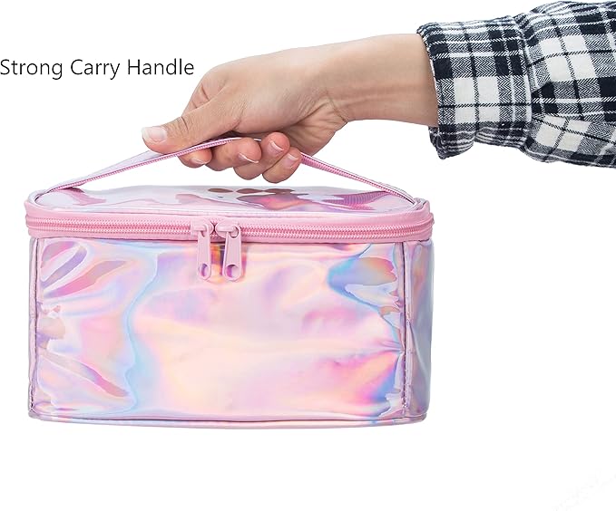 KISLANE Carrying Case Compatible with Cool Maker Nail Stamper, Waterproof Storage Case for GO GLAM Nail Stamper Refills, Kids Nail Stamper Accessories Organizer (Glossy Pink)