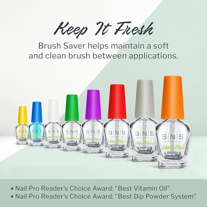 SNS Nail Polish Remover for Nail Dip Powder, Brush Saver - Maintains Soft & Clean Brushes Between Applications - Helps Restore Hardened Brush Bristles - 0.5 Oz