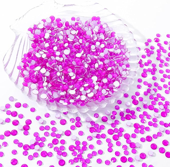 Neon Purple Flatback Rhinestones, Glass Rhinestones for Nail Art and Craft, Glue Fix, Loose Crystal Gemstones(Neon Purple, SS20, 1440pcs, 4.6-4.8mm)