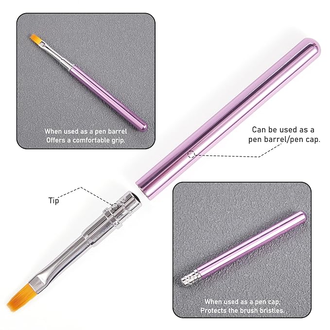 DANNEASY Ombre Nail Brushes, Nail Art Painting Pen for Blooming Nails, Aura, Gradient Nails Design Tool, Professional Manicure Brushes Accessories for Home and Salon Use