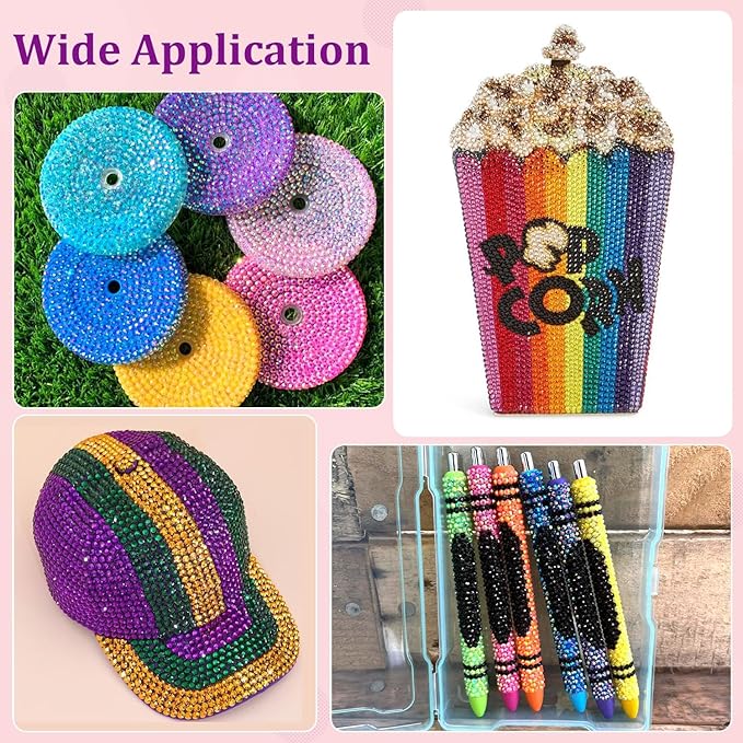 20000Pcs Resin Rhinestones for Crafting, Multicolor 3/4/5mm Flacktback Gems with 3Pcs B7000 Jewelry Glue, Bedazzling Crystal for DIY Crafts Clothing Tumblers Mugs Shoes Fabric Nail Art