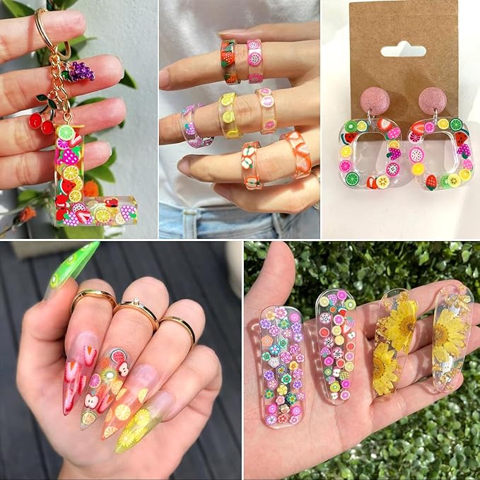 4 Bags Luminous Polymer Clay Slices Glow in The Dark Nail Art Slices 3D Clay Slices Tiny Polymer Clay Flatback Cabochons for DIY Crafts Resin Nail Scrapbook Phone Case Decoration