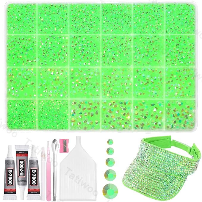 20000Pcs Light Green Flatback Jelly Resin Rhinestones for Bedazzling, Mix Sizes Crystal Rhinestones Gems, Green Gems Bedazzling for Crafting, Flatback Rhinestone for DIY Face Makeup Crafts