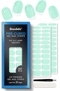 Pre Cured Gel Nail Strips - 44PCS Salon Quality Gel Nail Stickers - Long Lasting Polish Wraps for Women no UV Light Needed Easy Apply & Remove (Lime Green