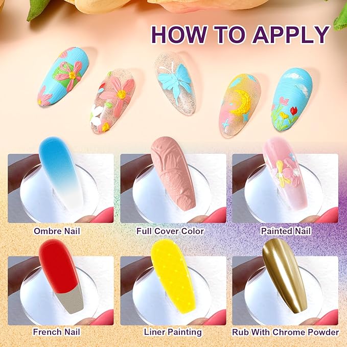 Gradient Painting Gel Set, 18 Bright&Sculpture Ombre Gel Nail Polish Oil Painting Effect,Long-lasting Silky Texture Highly Saturated French Manicure Soak of UV/Led Home Salon DIY Nail Art