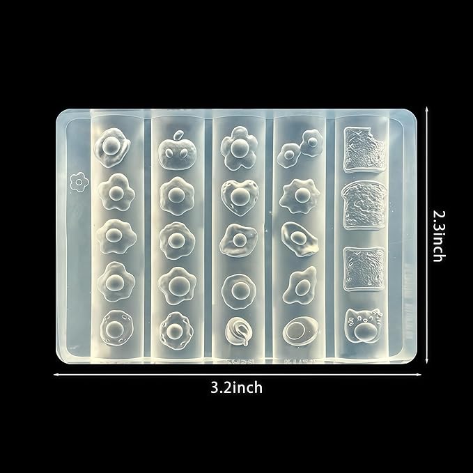 3D Poached Eggs Nail Mold Multiple Shapes Sunny Side Up Egg Silicone Nails Molds Accessories Gel Toast bread Art Manicure Tools