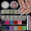 Nail Art Rhinestones Flatback Colorful Nail Charms Clear Crystal Rhinestones for Nails Design Gems Jewelry Accessories for Women Manicure Decorations Supplies
