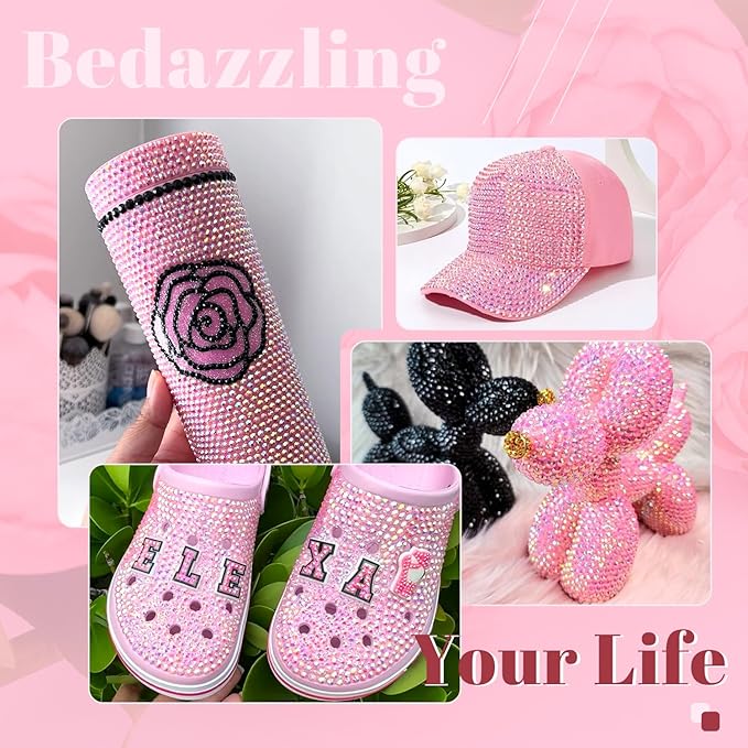 12000PCS 2mm Resin Jelly Rhinestones in Bulk (Light Pink AB), Bedazzling Flatback Crystals Rhinestones for Crafting DIY Nail Decoration, Gems Diomand Charms for Tumbler Shoes Clothing Fabric