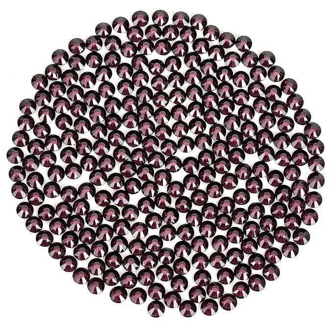 SS12 Non Hotfix Flatback Glass Nail Gems Crystals for Crafts, Makeup Bags, Shoes & DIY Decoration (1440pcs, Amethyst)