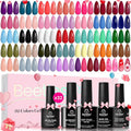 beetles Spring Gel Polish Set - Fingertip Palette, 32 Colors Valentines Polish Set with Base Top Coat Pink Red Blue Purple Brown Yellow Green Black White Uv LED Lamp Nails Gifts for Women