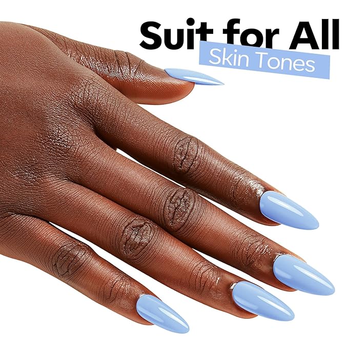modelones Powder Blue Gel Nail Polish Ligh Blue Pastel Nail Poish Soak Off Pastel U V DIY Gel Nail Manicure 15 ML