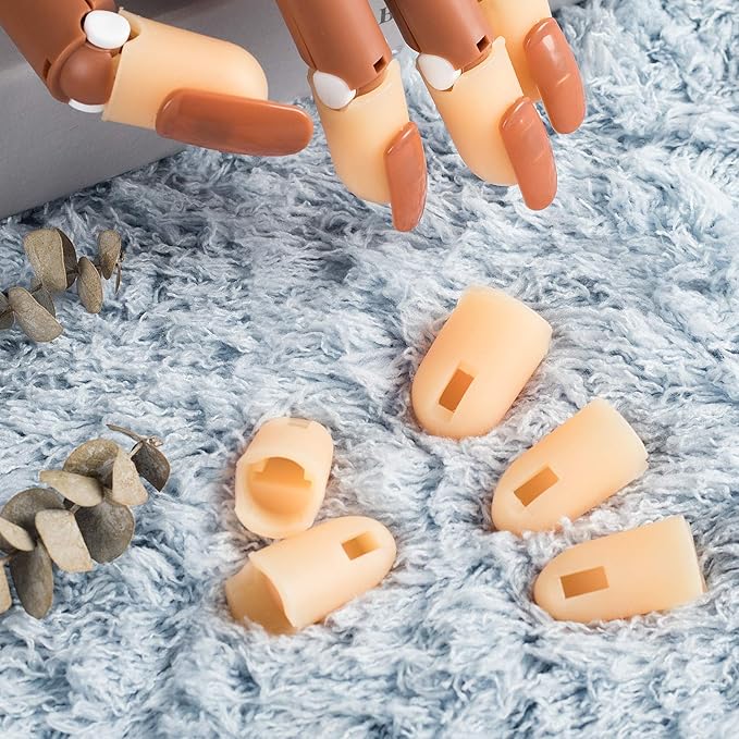 ANCIRS 20 Pack Fake Hand Silicone Finger Cover, Fingertip Replacement Accessory for Nail Art Practice
