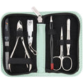 3 Swords Germany - brand quality 6 piece manicure pedicure grooming kit set fashion leather case mint, Made in Germany