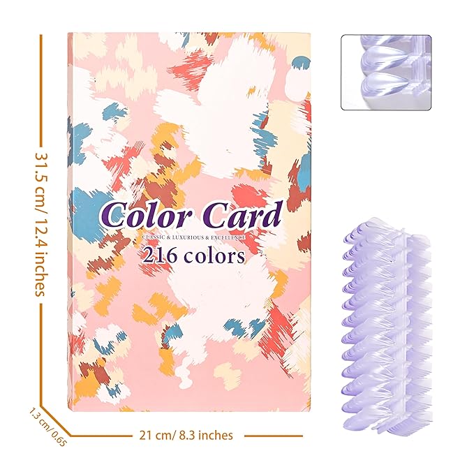 Acycoin2A 216 Nail Color book with 240 nail tips and nail polish gel color number lable (B)