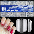 AddFavor 600pcs Short Square Nail Tips, Soft Gel Nail Tips x Clear Fake Nails Full Cover Acrylic Nails Tips for Extension Nail Manicure Salon Home DIY