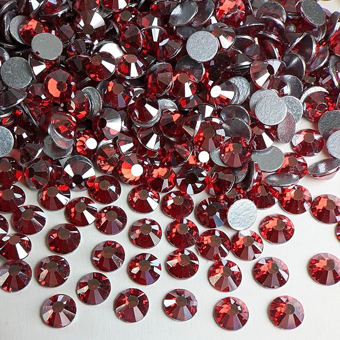 Genie Crystal SS20 Ice Light Siam Flatback Rhinestones 1440pcs, White-Film Coated red Glass Rhinestone, Non-Hotfix for Nails, Tumbler, Crafts, DIY, Clothes, Shoes, Phone Case