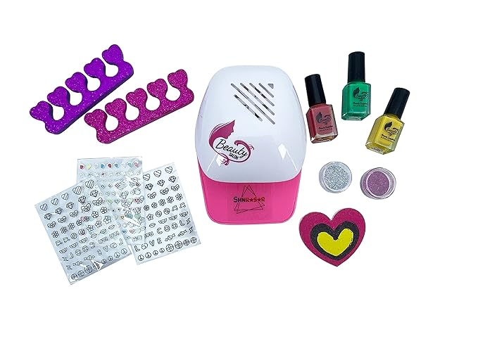 Nail art polish set for Girls. Emoji Pedicure and Manicure Kit, Nail Kit for Girls from 5 to 10 Years Old