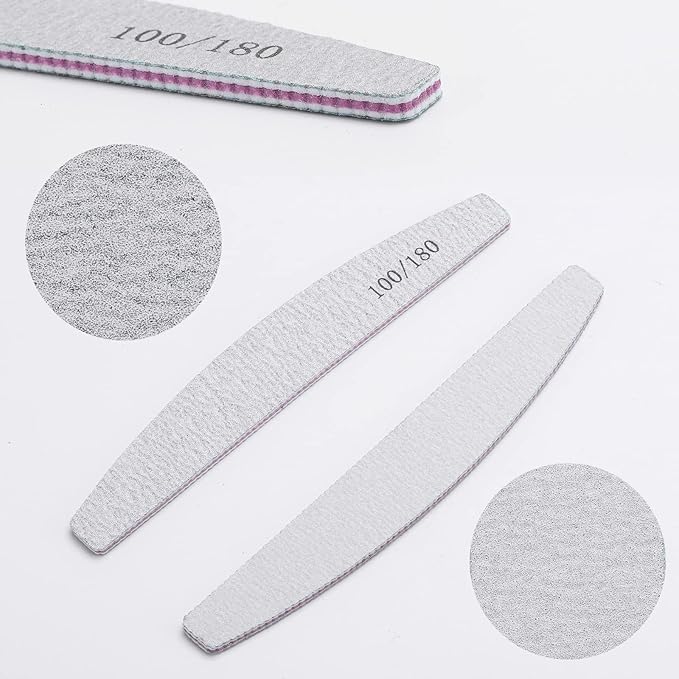 35 Count 100/180 Grit Nail Files and Buffers Set, Double Sided Emery Boards Washable Buffing Blocks for Natural Nails and Acrylic Nails
