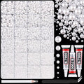 16500Pcs Flatback Pearls for Crafting (White), Assorted Size 2/3/4/5/6/8/10mm Half Pearl with 3Pcs 10ml B7000 Jewelry Glue, Bedazzling Kit for DIY Crafts Clothing Tumbler Shoes Embellishment Nail Art