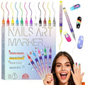 12 Colors Nail Art Pens Set, Nail Art Markers for Gel Nails, 2026 DIY Nail-Art Marker Drawing Painting Liner Pen, 0.5 MM Nail Polish Pens Set, Nails Doodle Pens,Quickly Dry Nail-Art DIY Decoration