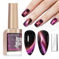 Quick Dry Magnetic Nail Polish: Cat Eye Nail Polish Fast Dry Purple Cateye Nails Polish Air Dry Fast Nails Lacquer Long Lasting for Women Girls DIY Home 12ML