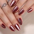 Gel Press On Nails - Almond Short Fake Nails With Glue, 16 Sizes, 32Pcs Reusable Soft Gel False Tips Kit, Wine Red