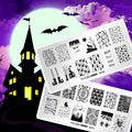 Whats Up Nails - Halloween Stamping Plates 2 Pack (B031, B036) Stamping Plates for Nail Art Design