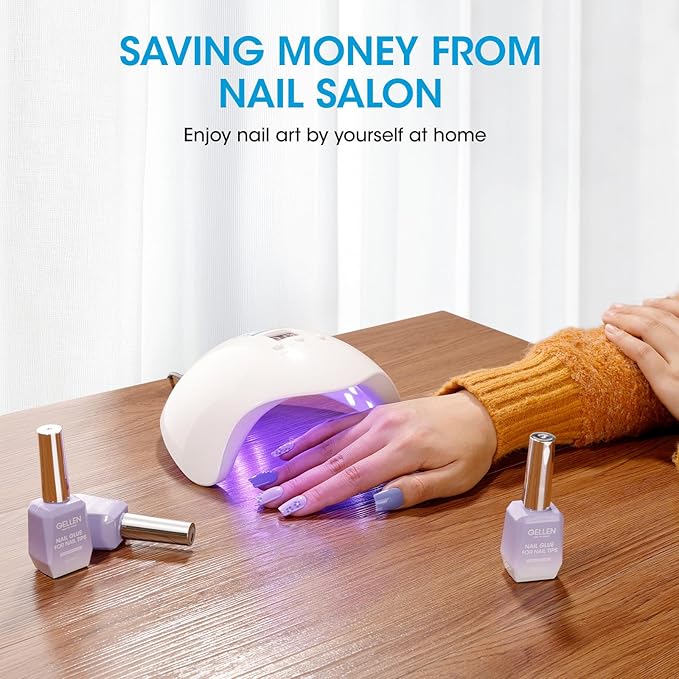 Gellen 54W U V Nail Lamp with Auto Sensor LCD Display, 3 Timers LED Nail Lamp for Gel Polish - 18 Beads Fast Curing Nail Dryer, Salon Home Use, White
