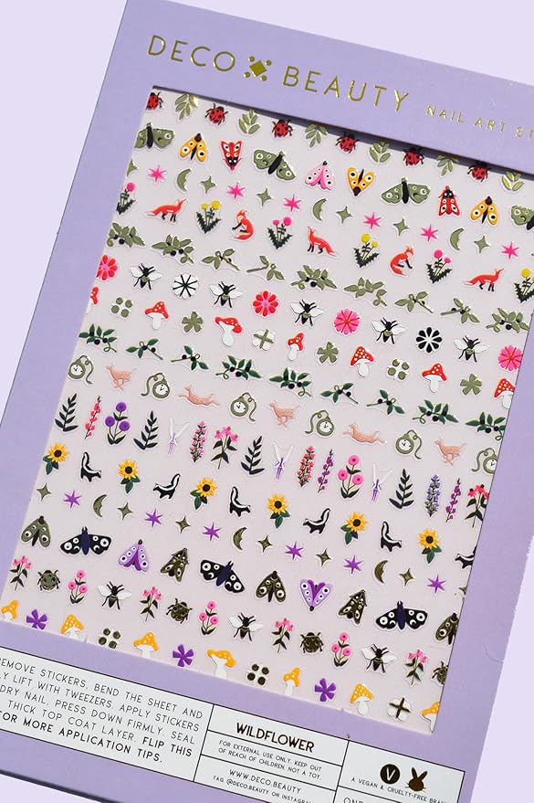 Deco Beauty Wildflower - Super Thin & Easy-to-Apply Nail Art with The Cutest Designs - Durable & Long-Lasting Nail Art Stickers and Decals for Women, for DIY at-Home Manicures & Salon-Quality Nails