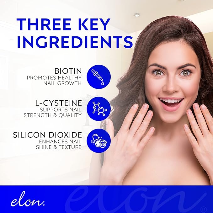 Elon Matrix Plus 3000 Biotin Vitamins for Nail Strengthening and Growth (120 Day Supply) - Healthy & Strong Nails - Biotin Supplement - Extended Release