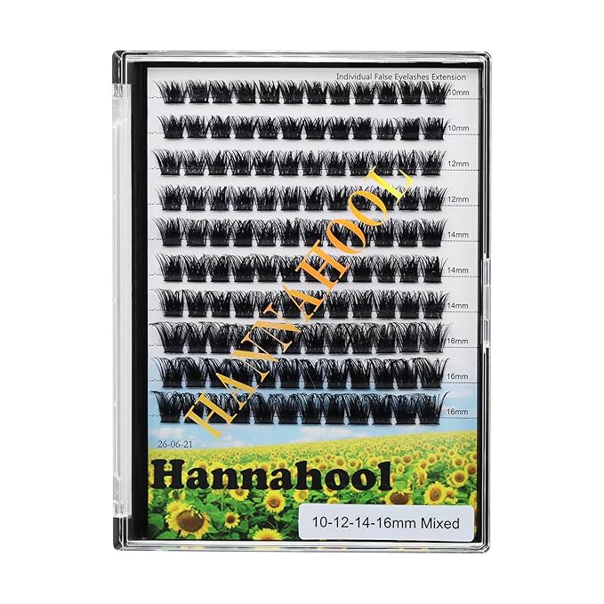 10Rows,Large Pack Grafting Mixed 10-12-14-16mm/14-16-18mm/12-14-16mm Wide Stem Cluster Eyelashes D Curl Individual False Eyelashes Home DIY Eye Lashes Extensions (mixed 10-12-14-16mm)