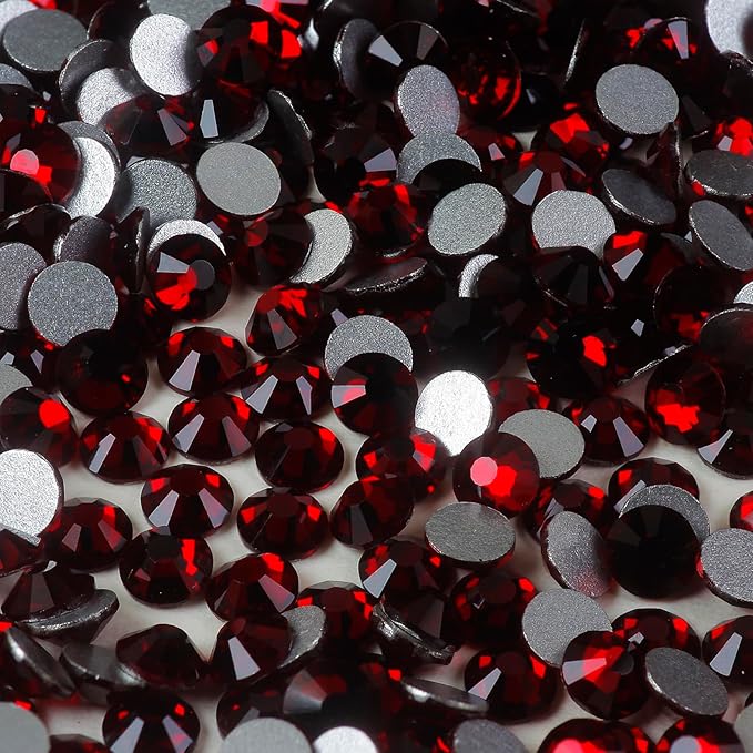 genie crystal Dark Siam ss16 Flat Back Rhinestones 2880 pcs, Deep Red Rhinestone 4mm 20 gorss Diamond Cut Glass gems Stone for DIY Crafts, Clothing, Tumble, Shoes, Cup, Dress