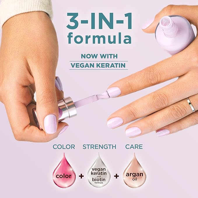 Sally Hansen Color Therapy Scented Nail Polish | Biotin, Argan Oil, Long Lasting, Healthy Nails, Nail Strengthener, Opaque | 448 Chill & Refresh, Fresh Cucumber| Light Green Nail Color