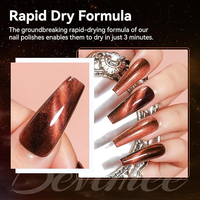 Magnetic Nail Polish Non Gel: Quick Dry Cat Eye Nail Polish Red Nail Lacquer Long Lasting Fingernails Fast Dry for Women Girls DIY Home