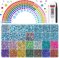 28 Grids Light Blue 2mm-6mm Resin Rhinestones w B7000 Glue for Bedazzling Crafting Colorful Flatback Stones Diamonds Crystals Gems Bedazzler Kit for Nails Face Eyes Makeup Tumblers DIY Crafts
