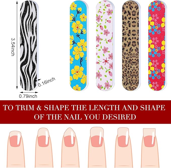 Sumind 100 Pack Nail Files Double Sided Emery Boards Manicure Tools Professional Nail File and Buffers for Women(3.54 x 0.79 x 0.16 Inch)