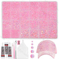 20000Pcs Light Pink AB Flatback Jelly Resin Rhinestones for Bedazzling, Mix Sizes Crystal Rhinestones Gems, Pink Gems Bedazzling for Crafting, Flatback Rhinestone for DIY Face Makeup Crafts Tumblers