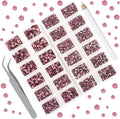 10000 Pieces Rhinestones 6 Sizes Round Crystal Glass Flat Back Rhinestones with 1Tweezers and 1Picking Pen for Nail Art Crafts Clothes Bags DIY (Light Amethyst)