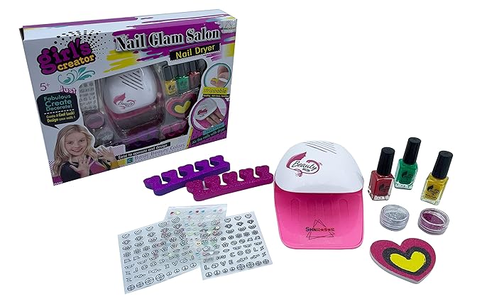 Nail art polish set for Girls. Emoji Pedicure and Manicure Kit, Nail Kit for Girls from 5 to 10 Years Old