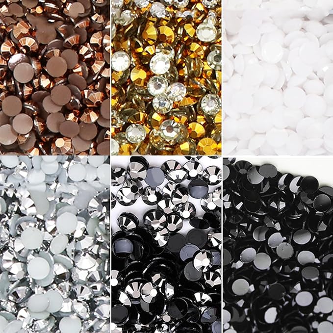 22800Pcs Multi Size Flatback Rhinestones,YAEISM Shiny Resin Jelly Flatback Bulk 6 Colors AB Rainbow Rhinestones Diamond Jewelry Decoration Design for DIY Crafts Clothes Shoes