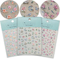 Flower Rose Bird Nail Art Stickers Pearl Rhinestones Embossed Vintage Nail Decals for Nail Art Design Self-Adhesive Nail Accessories for Women Nail Art Supplies 3 Sheets